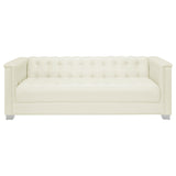 Chaviano Pearl White 4-Piece Upholstered Track Arm Sofa Set