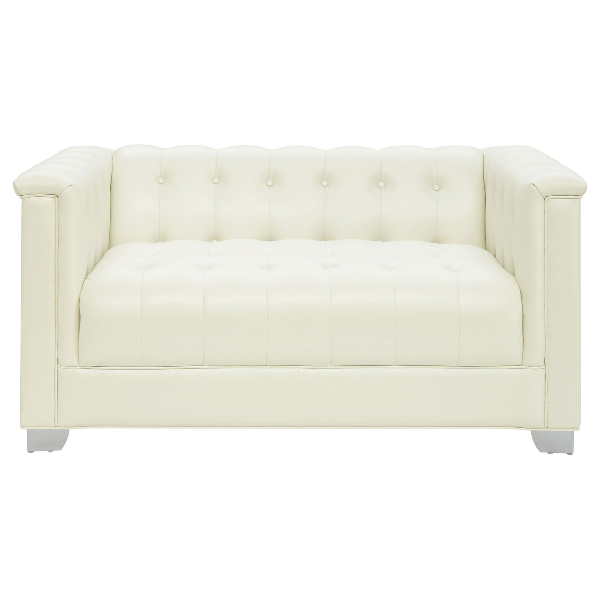 Chaviano Pearl White 4-Piece Upholstered Track Arm Sofa Set