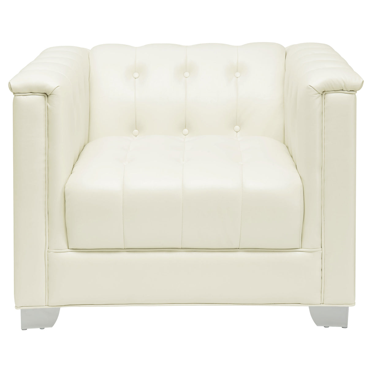 Chaviano Pearl White 4-Piece Upholstered Track Arm Sofa Set