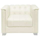 Chaviano Pearl White 4-Piece Upholstered Track Arm Sofa Set