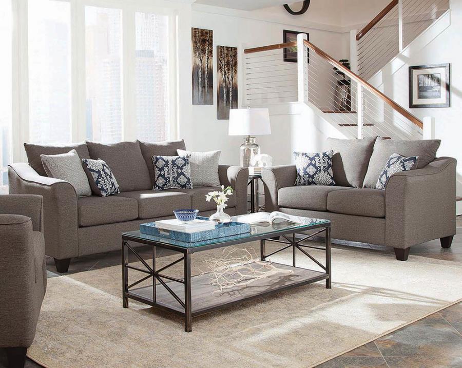 Salizar Upholstered Flared Arm Grey 2-Piece Living Room Set