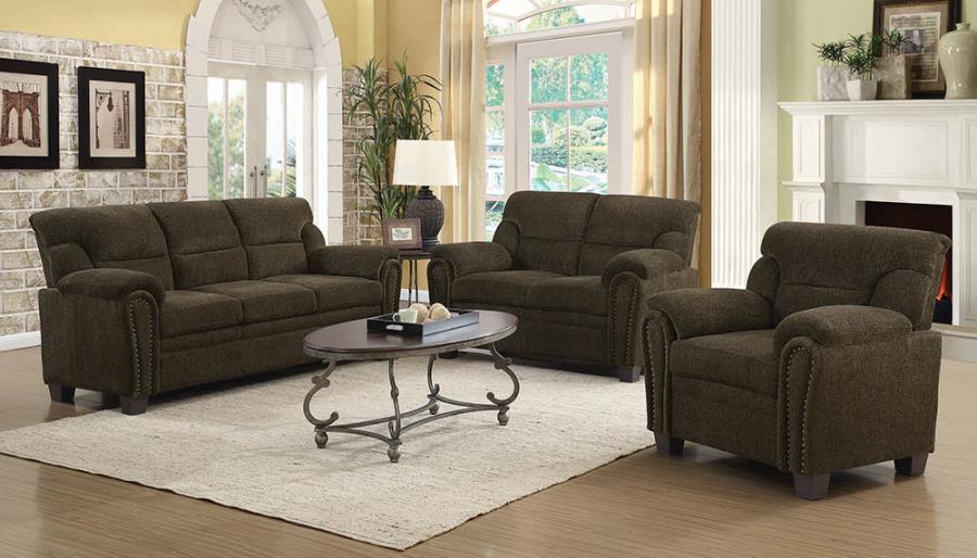 Clemintine Upholstered Pillow Top Arm Living Room Set 3-Piece Living Room Set