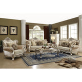 Bently Fabric & Champagne Finish Sofa