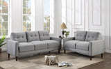 Bowen Grey 2-Piece Upholstered Track Arm Tufted Sofa Set