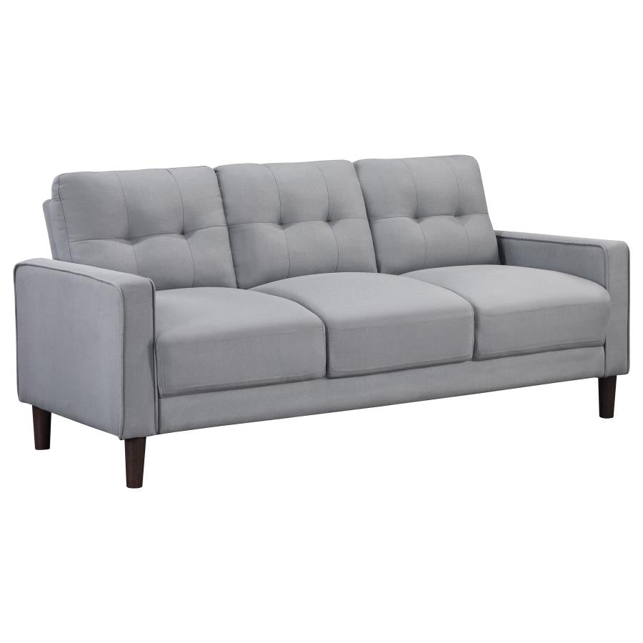 Bowen Grey 2-Piece Upholstered Track Arm Tufted Sofa Set