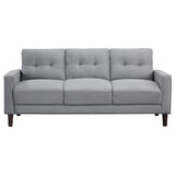 Bowen Grey 2-Piece Upholstered Track Arm Tufted Sofa Set