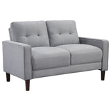 Bowen Grey 2-Piece Upholstered Track Arm Tufted Sofa Set