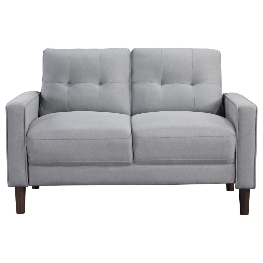 Bowen Grey 2-Piece Upholstered Track Arm Tufted Sofa Set