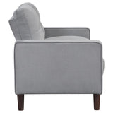 Bowen Grey 2-Piece Upholstered Track Arm Tufted Sofa Set