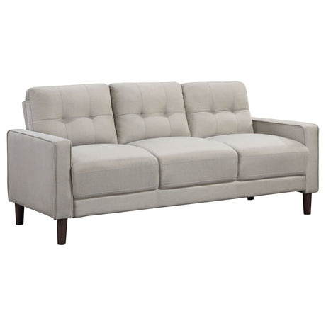 Bowen Beige 2-Piece Upholstered Track Arm Tufted Sofa Set