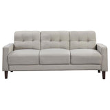 Bowen Beige 2-Piece Upholstered Track Arm Tufted Sofa Set