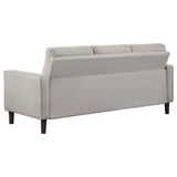 Bowen Beige 2-Piece Upholstered Track Arm Tufted Sofa Set