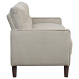 Bowen Beige 2-Piece Upholstered Track Arm Tufted Sofa Set