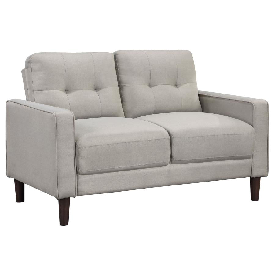 Bowen Beige 2-Piece Upholstered Track Arm Tufted Sofa Set