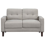 Bowen Beige 2-Piece Upholstered Track Arm Tufted Sofa Set