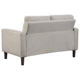 Bowen Beige 2-Piece Upholstered Track Arm Tufted Sofa Set