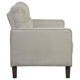 Bowen Beige 2-Piece Upholstered Track Arm Tufted Sofa Set