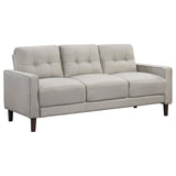 Bowen Beige 3-Piece Upholstered Track Arm Tufted Sofa Set