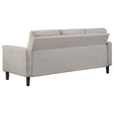 Bowen Beige 3-Piece Upholstered Track Arm Tufted Sofa Set