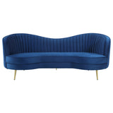 Sophia Blue 2-Piece Upholstered Channel Tufted Sofa Set