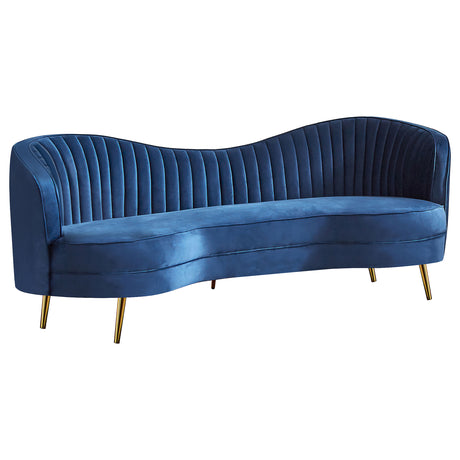 Sophia Blue 3-Piece Upholstered Channel Tufted Sofa Set