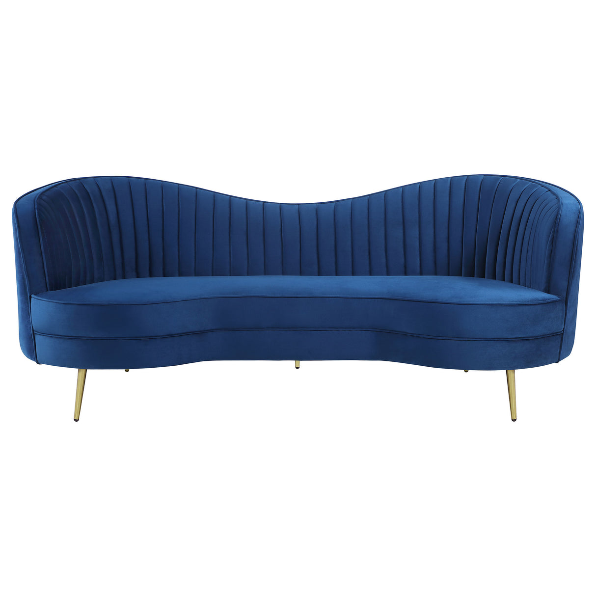 Sophia Blue 3-Piece Upholstered Channel Tufted Sofa Set