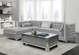 Bellaire Grey Upholstered Storage Chaise Sectional Sofa