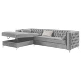 Bellaire Grey Upholstered Storage Chaise Sectional Sofa