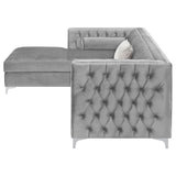 Bellaire Grey Upholstered Storage Chaise Sectional Sofa