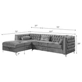 Bellaire Grey Upholstered Storage Chaise Sectional Sofa