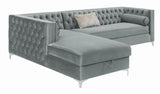 Bellaire Grey Upholstered Storage Chaise Sectional Sofa