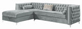 Bellaire Grey Upholstered Storage Chaise Sectional Sofa