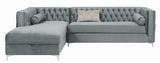 Bellaire Grey Upholstered Storage Chaise Sectional Sofa