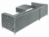 Bellaire Grey Upholstered Storage Chaise Sectional Sofa