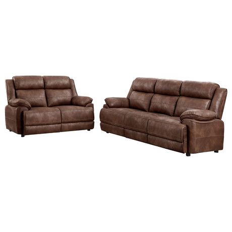 Ellington Dark Brown 2-Piece Upholstered Padded Arm Sofa Set