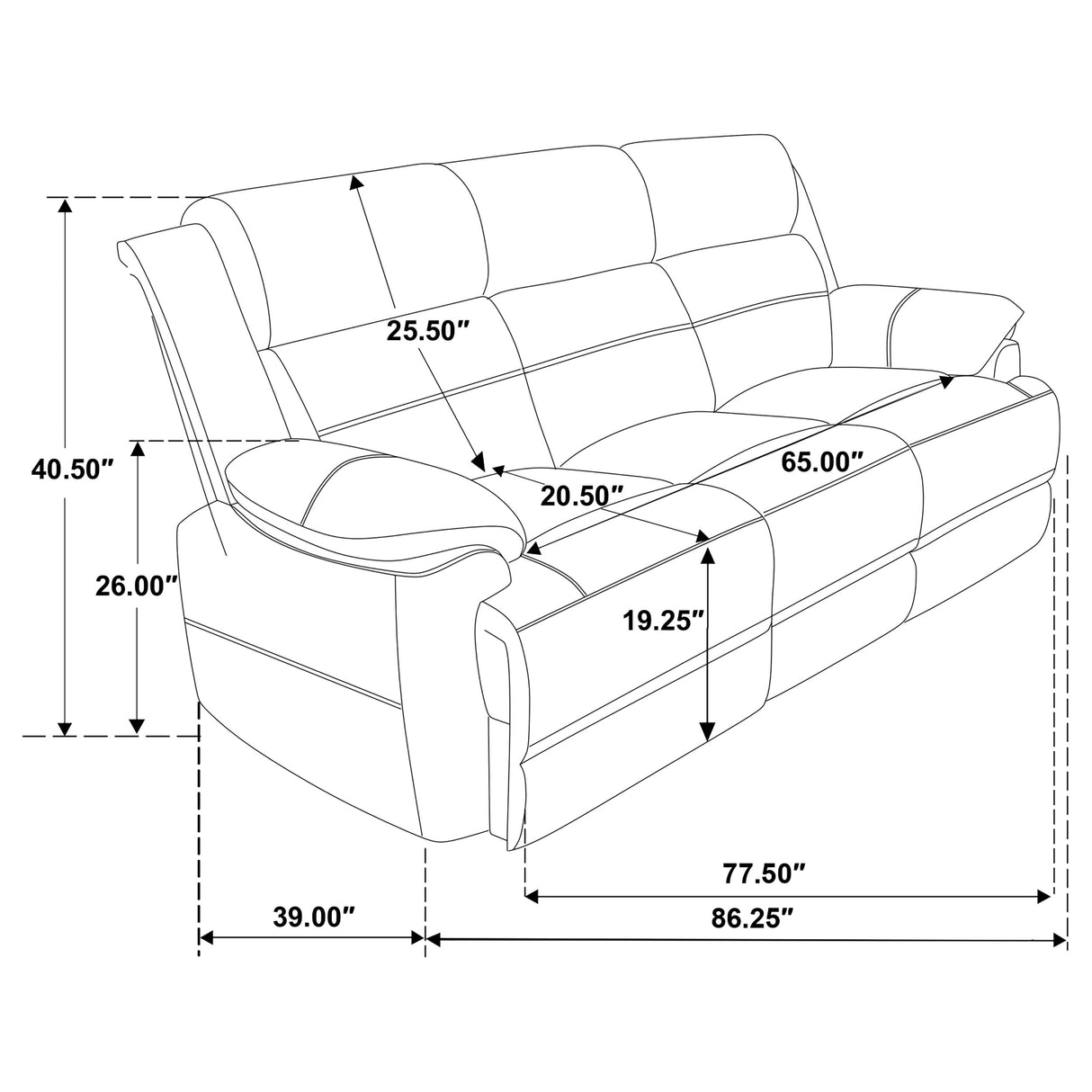 Ellington Dark Brown 2-Piece Upholstered Padded Arm Sofa Set