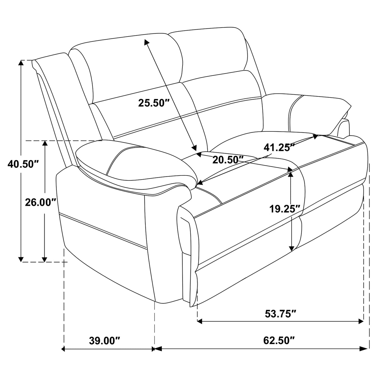 Ellington Dark Brown 2-Piece Upholstered Padded Arm Sofa Set