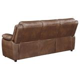 Ellington Dark Brown 3-Piece Upholstered Padded Arm Sofa Set