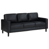 Ruth Black 2-Piece Upholstered Track Arm Sofa Set