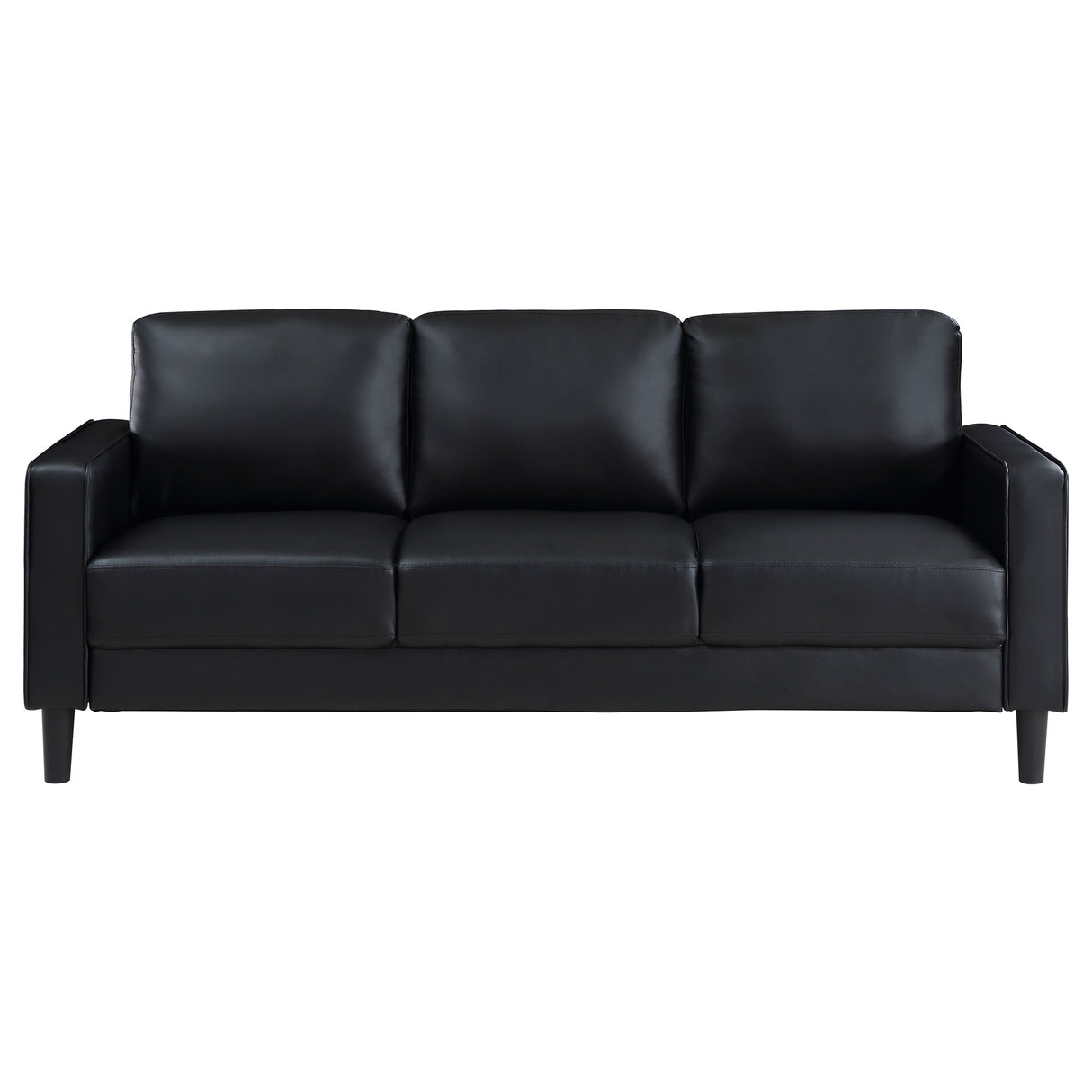 Ruth Black 2-Piece Upholstered Track Arm Sofa Set