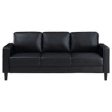 Ruth Black 2-Piece Upholstered Track Arm Sofa Set