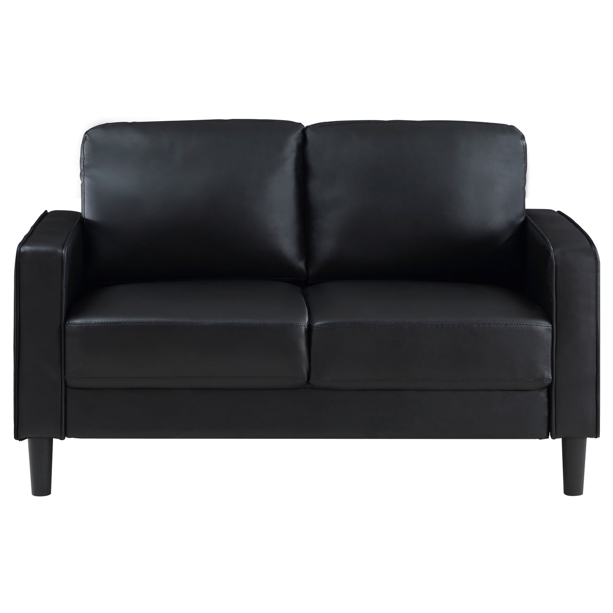 Ruth Black 2-Piece Upholstered Track Arm Sofa Set