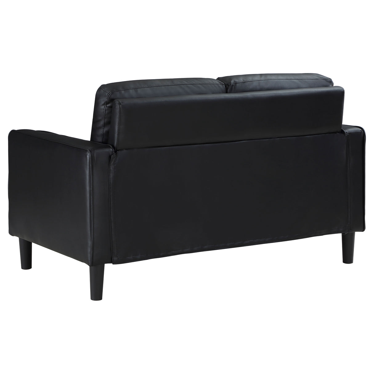 Ruth Black 2-Piece Upholstered Track Arm Sofa Set