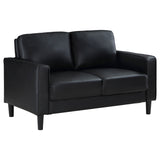 Ruth Black 3-Piece Upholstered Track Arm Sofa Set