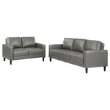 Ruth Grey 2-Piece Upholstered Track Arm Sofa Set