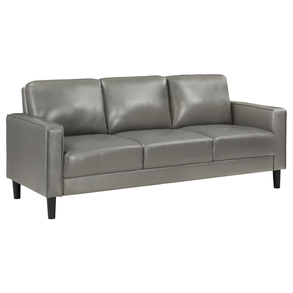 Ruth Grey 2-Piece Upholstered Track Arm Sofa Set