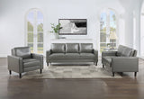 Ruth Grey 3-Piece Upholstered Track Arm Sofa Set