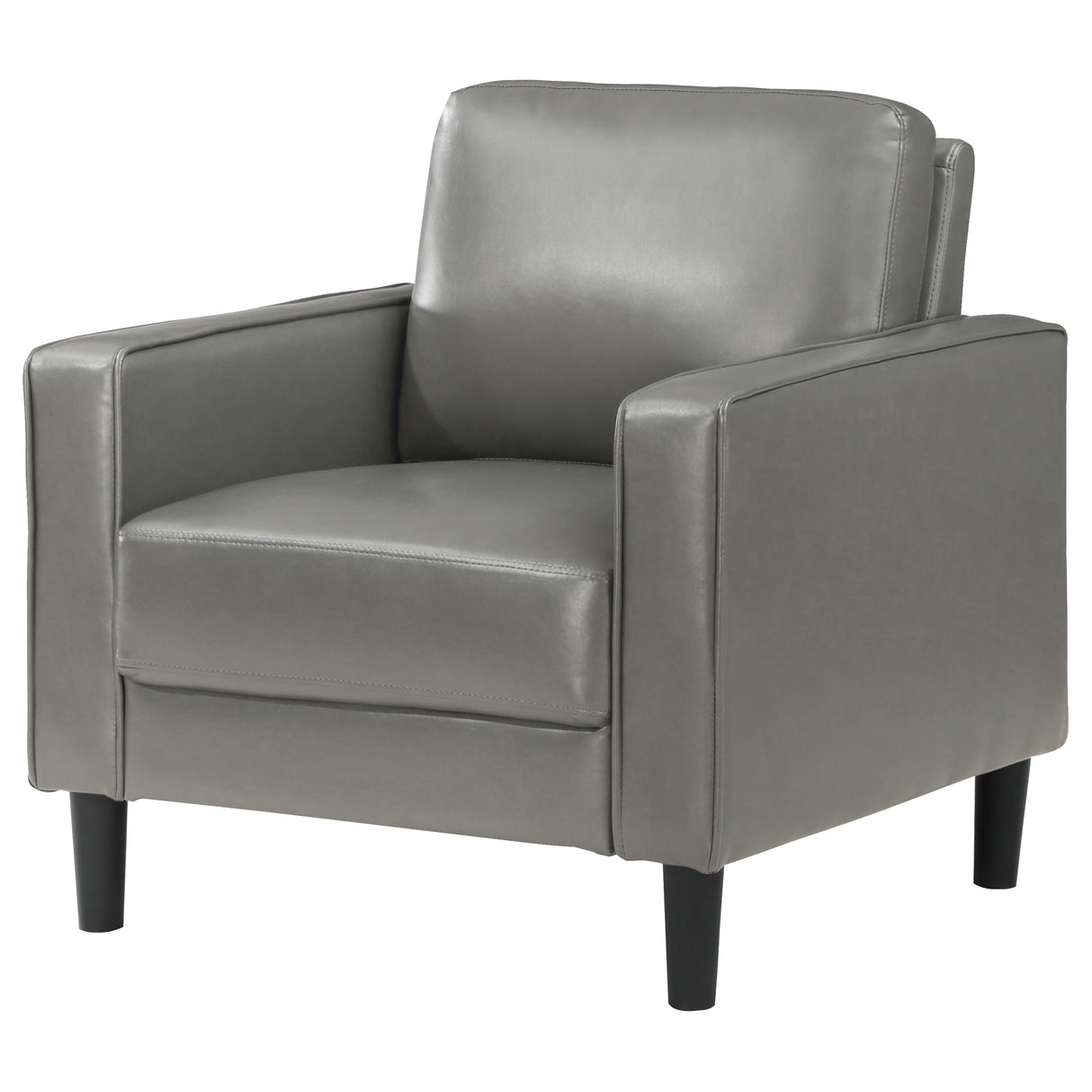 Ruth Upholstered Track Arm Accent Chair Grey