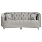 Avonlea Grey 2-Piece Upholstered Sloped Arm Sofa Set Velvet