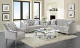 Avonlea Grey 3-Piece Upholstered Sloped Arm Sofa Set Velvet